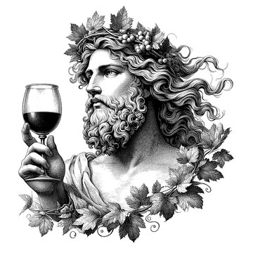 The God of Wine Unveiled Exquisite Dionysus Portrait Emerges, generative AI