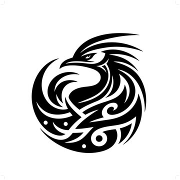 recommend clip art: Cassowary in modern tribal tattoo, abstract line art of animals, minimalist contour. Vector