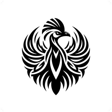 recommend clip art: Cassowary in modern tribal tattoo, abstract line art of animals, minimalist contour. Vector