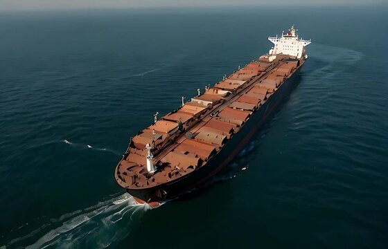aerial view depicts a large oil tanker in the Middle Eastern Sea, reflecting maritime activity in the region and the significance of maritime transportation in the global oil industry video animation