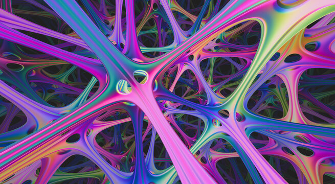 A bright geometric fractal.