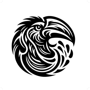 recommend clip art: Hornbill in modern tribal tattoo, abstract line art of animals, minimalist contour. Vector