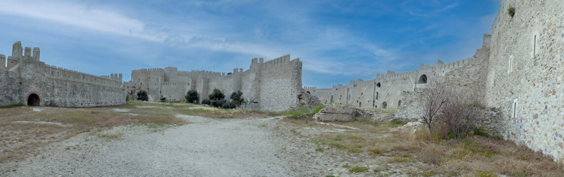 Mamure Castle, medieval castle crenellations,embrasures,parapet and merlons