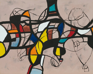 A grungy abstract painting.