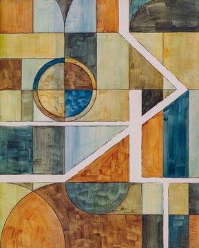 A painted abstraction, somewhat grungy.