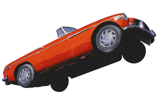 recommend clip art: Red classic car png clipart, convertible vehicle on transparent background