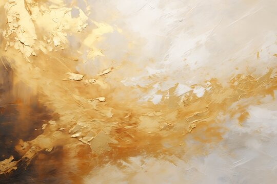 : Abstract oil composition with gold flakes for a modern aesthetic - suitable for high-end greeting cards