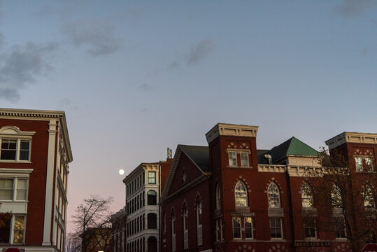 Downtown Salem, Ma at dusk
