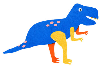 T-Rex png, blue paper craft, dinosaur clipart, transparent background © Rawpixel.com