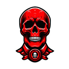 illustration design logo a skull