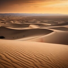 Fototapeta na wymiar A vast desert landscape with towering sand dunes and a clear, sunny sky4