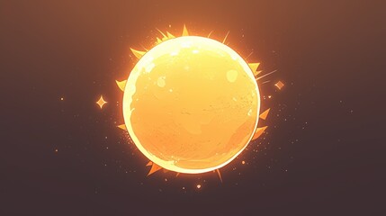 Icon representing the sun designed with a sleek flat style - obrazy, fototapety, plakaty