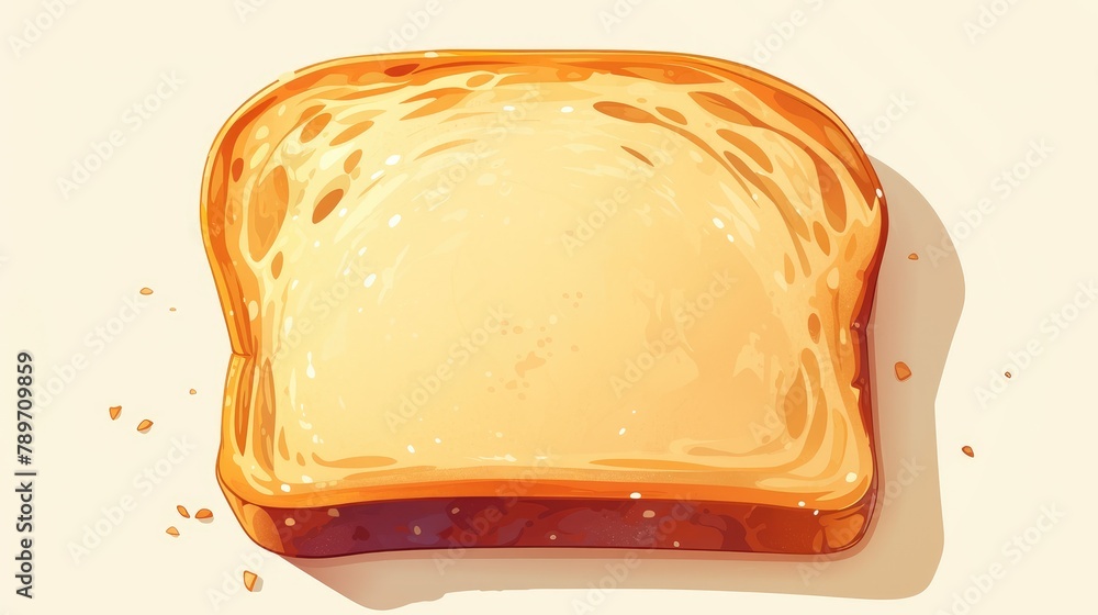 Poster 2d icon of a slice of bread in format