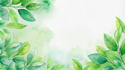 Vintage Eco Floral Background with Green Leaves Frame and Nature-inspired Design
