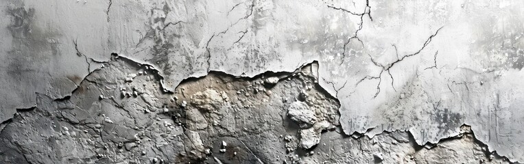 Scratched Stone Concrete Texture Wall Background Panorama Banner with White Gray Grey Wallpaper Tiles