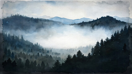 Misty Mountain Morning View