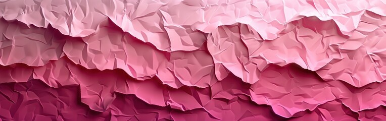 Pink Gradient Texture with Overlapping Crumpled Paper Layers - Abstract Background