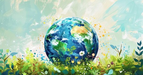 Obraz na płótnie Canvas Art Illustration Celebrate Earth day