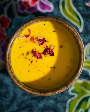 Golden Milk in hard light