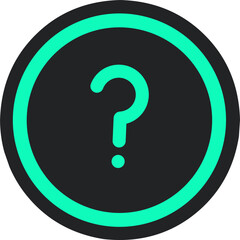 FAQ button.  Green question mark symbol.