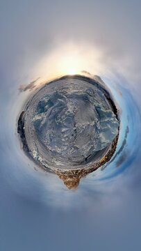 Cracked iceberg - tiny planet