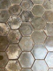 gray hexagon tile background - travel texture in Cambodia