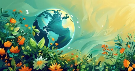 Obraz na płótnie Canvas Art Illustration Celebrate Earth day
