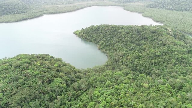 Aerial view of Saco do Mamangu&aacute; - Paraty, Rio de Janeiro, Brazil