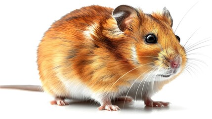 standing hamster isolated on transparent background cutout