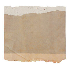 Beige torn paper png ephemera collage element, transparent background