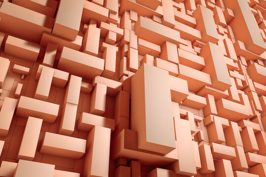 Peach-Colored Geometric Abstract Background