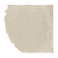 Beige paper sticker, transparent background