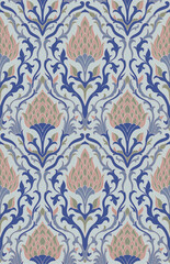 Oriental floral pattern. Template for carpet, textile and any surface. Seamless vector ornament.