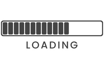 Progress loading bar icon isolated on white background.