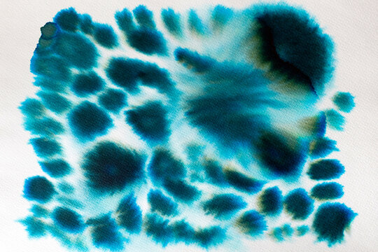 Abstract illustration in blue-green color 