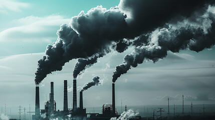 extremely toxic smoke from factories chimmeries, climate change, air pollution, environmental problems