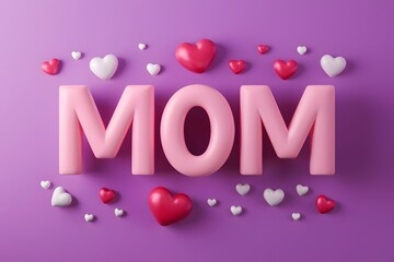 3D Mom letters form an abstract declaration of love