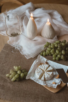 Tabble setting with candles in rustic style