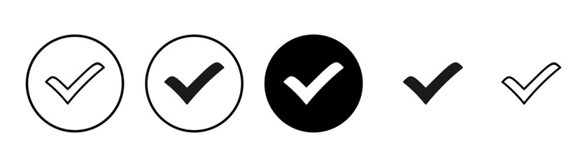 Check icon vector isolated on white background. check mark icon. check list button icon. Tick