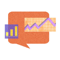 Speech bubble png trading charts and graphs, transparent background