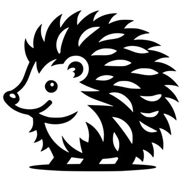 recommend clip art: Silhouette of cute hedgehog