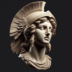 Athena marble statue, the ancient goddess of science and knowledge, Athens Greece. Athena the ancient Greek goddess. Statue of greek goddess.	