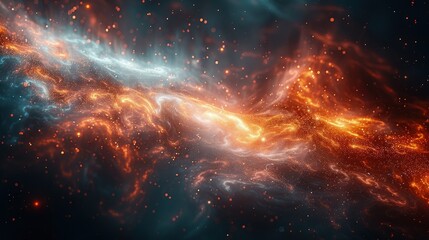 Fototapeta na wymiar The Interconnectedness of Cosmic Bodies Through Vast Networks of Galactic Filaments. Cosmic Nexus.