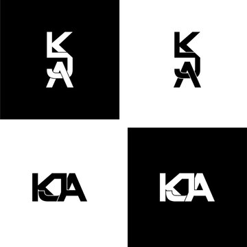 kja lettering initial monogram logo design set