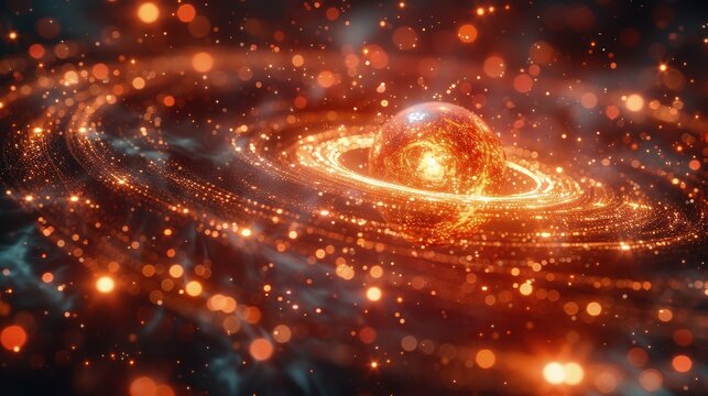 Hydrogen's Quantum Dance. Electron's Probability Cloud Embracing Proton