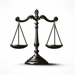 Simple classic justice balance scales silhouette. Justice scales line icon. Judgement scale sign. Legal law symbol. Quality design element. Editable stroke.	 - obrazy, fototapety, plakaty