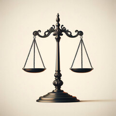 Simple classic justice balance scales silhouette. Justice scales line icon. Judgement scale sign. Legal law symbol. Quality design element. Editable stroke.	 - obrazy, fototapety, plakaty