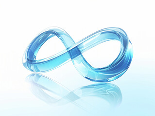 Fototapeta premium Signe infini en 3D, symbole de l'autisme et de la neurodiversité, fond blanc