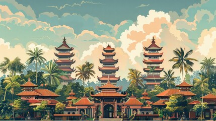 Indonesian traditional art of buildings, Generative AI