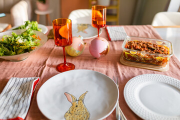 Easter time table in peach